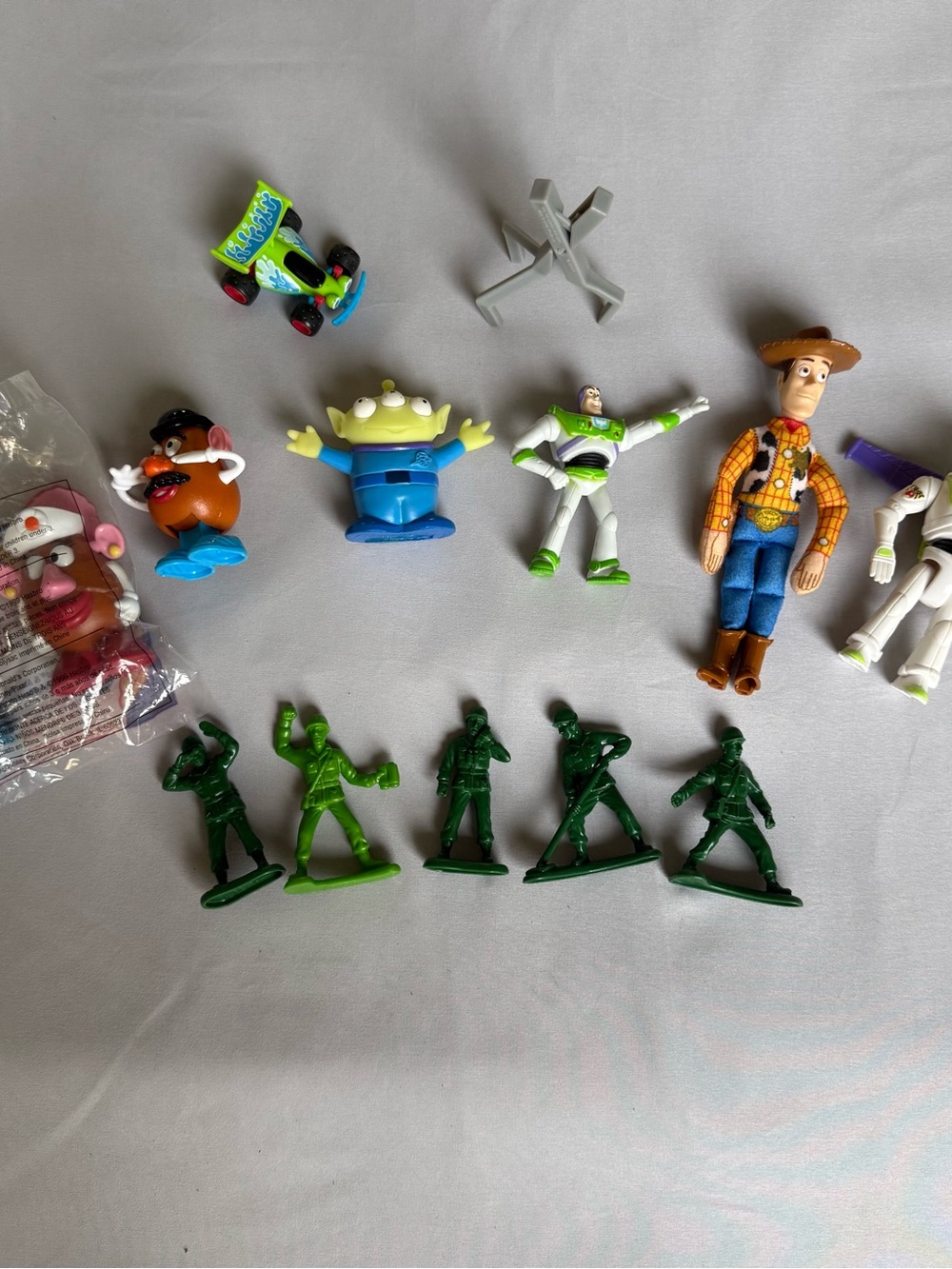 Disney Toy Story Figures Set with Green Army Men - Blue, Yellow, Green